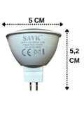 (10 Adet) Şavk 12Volt AC/DC 4,5W (22W) Beyaz Işık (6500K) GU5.3 Duylu (İğne Bacak) Led Çanak Ampul