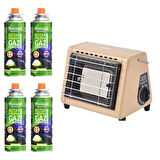 Orcamp Hota Portatif Soba Bej 4 Kartuşlu Set