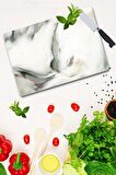 Dekoratif Cam Kesme Tahtası 30cm x 40cm Dalgalı Black  Mermer Görünümlü