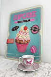 30x40 cm Cam Kesme Tahtası Cupcake 