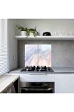 Dekoratif Cam Ocak Koruyucu ve Kesim Tablası Ezgi 60cm x 52cm 2 Parça, 4'lü Ocaklar