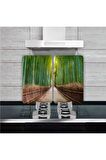 Cam Ocak Koruyucu Ve Kesim Tablası Bambu Yolu (80cm X 52cm) 2 Parça, 5'li Ocaklar