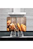 Cam Ocak Koruyucu Ve Kesim Tablası Ekmek (80cm X 52cm) 2 Parça, 5'li Ocaklar