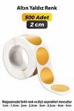 Altın Yaldız Yuvarlak Kesim Etiket 2cm - 500 Adet