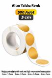 Altın Yaldız Yuvarlak Kesim Etiket 3cm - 500 Adet
