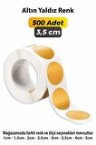 Altın Yaldız Yuvarlak Kesim Etiket 3,5cm - 500 Adet