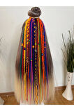 Rasta Mix Afrika Örgü Toka 16lı 50 Cm - Rengarenk