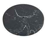 Saban Siyah Mermer Görünümlü Kağıt Havlu Tutucu - Mermer Desenli Plastik Taban, Siyah Metal Çubuk 15x32 cm 
