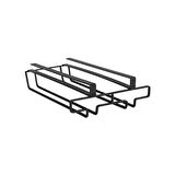 Saban Metal Kadeh Bardak Tutucu – 6 Bardak Kapasiteli Organizer Siyah, 20x7x28 cm