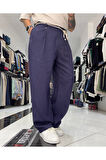 Keten Erkek Baggy Fit Kemerli Pantolon