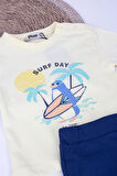 Erkek Bebek Surf Day Yazılı Şortlu Takım