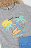 Erkek Bebek Surf Day Yazılı Şortlu Takım