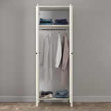 Venezia 2 Kapaklı Ahşap Ayaklı Gardırop Askılıklı - Minifiks - Aytaşı