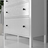 Venezia 3 Çekmeceli Şifonyer Ahşap Ayaklı - Minifiks - Wood Beyaz