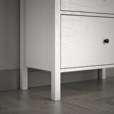 Venezia 4 Çekmeceli Şifonyer Ahşap Ayaklı - Minifiks - Wood Beyaz