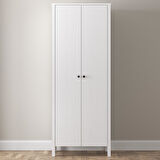 Venezia 2 Kapaklı Ahşap Ayaklı Çok Amaçlı Mutfak, Erzak Dolabı, Banyo Havlu Dolabı - Minifiks - Wood Beyaz