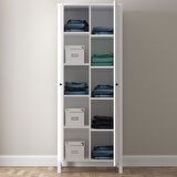 Venezia 2 Kapaklı Ahşap Ayaklı Çok Amaçlı Mutfak, Erzak Dolabı, Banyo Havlu Dolabı - Minifiks - Wood Beyaz