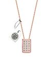 Swarovski Taşlı Dikdörtgen Model Gümüş Rose Zirconia Kolye