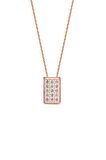 Swarovski Taşlı Dikdörtgen Model Gümüş Rose Zirconia Kolye