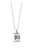 Swarovski Taşlı Dikdörtgen Model Gümüş Zirconia Kolye