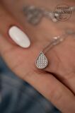 Swarovski Taşlı Damla Model Gümüş Zirconia Kolye