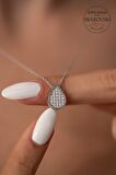 Swarovski Taşlı Damla Model Gümüş Zirconia Kolye