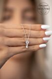Swarovski Taşlı Kalbin Anahtarı Model Gümüş Zirconia Kolye