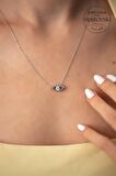 Swarovski Taşlı Evil Eye Model Gümüş Zirconia Kolye