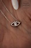 Swarovski Taşlı Evil Eye Model Gümüş Zirconia Kolye