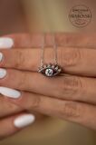 Swarovski Taşlı Evil Eye Model Gümüş Zirconia Kolye