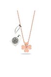 Swarovski Taşlı Yonca Model Rose Kaplama Gümüş Zirconia Kolye