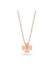 Swarovski Taşlı Yonca Model Rose Kaplama Gümüş Zirconia Kolye