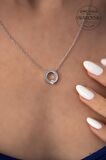 Swarovski Taşlı Tektaşlı Halka Model Gümüş Zirconia Kolye