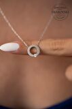 Swarovski Taşlı Tektaşlı Halka Model Gümüş Zirconia Kolye