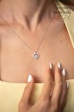 Swarovski Taşlı Kare Model Gümüş Zirconia Kolye