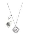 Swarovski Taşlı Kare Model Gümüş Zirconia Kolye