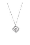 Swarovski Taşlı Kare Model Gümüş Zirconia Kolye
