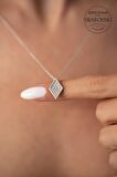 Swarovski Taşlı Dilim Model Gümüş Zirconia Kolye