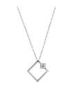Swarovski Taşlı Kare Model Gümüş Zirconia Kolye