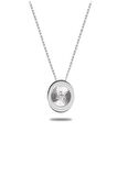 Swarovski Taşlı Oval Model Kristal Kesim Gümüş Zirconia Kolye