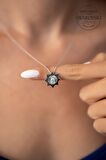 Swarovski Taşlı Güneş Model Kristal Kesim Gümüş Zirconia Kolye
