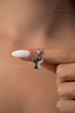 Swarovski Taşlı Melek Model Gümüş Zirconia Kolye
