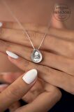 Swarovski Taşlı Damla Model Kristal Kesim Gümüş Zirconia Kolye