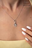 Swarovski Taşlı Damla Tektaş Model Gümüş Zirconia Kolye