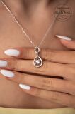 Swarovski Taşlı Damla Tektaş Model Gümüş Zirconia Kolye