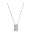 Swarovski Taşlı Dikdörtgen Model Gümüş Zirconia Kolye