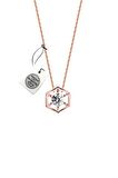 Swarovski Taşlı Altıgen Model Rose Kaplama Gümüş Zirconia Kolye