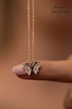 Swarovski Taşlı Kelebek Model Rose Kaplama Gümüş Zirconia Kolye