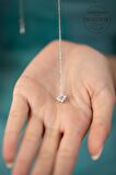 Swarovski Taşlı Dört Taş Model Gümüş Zirconia Kolye