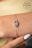 Swarovski Taşlı Göz Model Gümüş Zirconia Bileklik